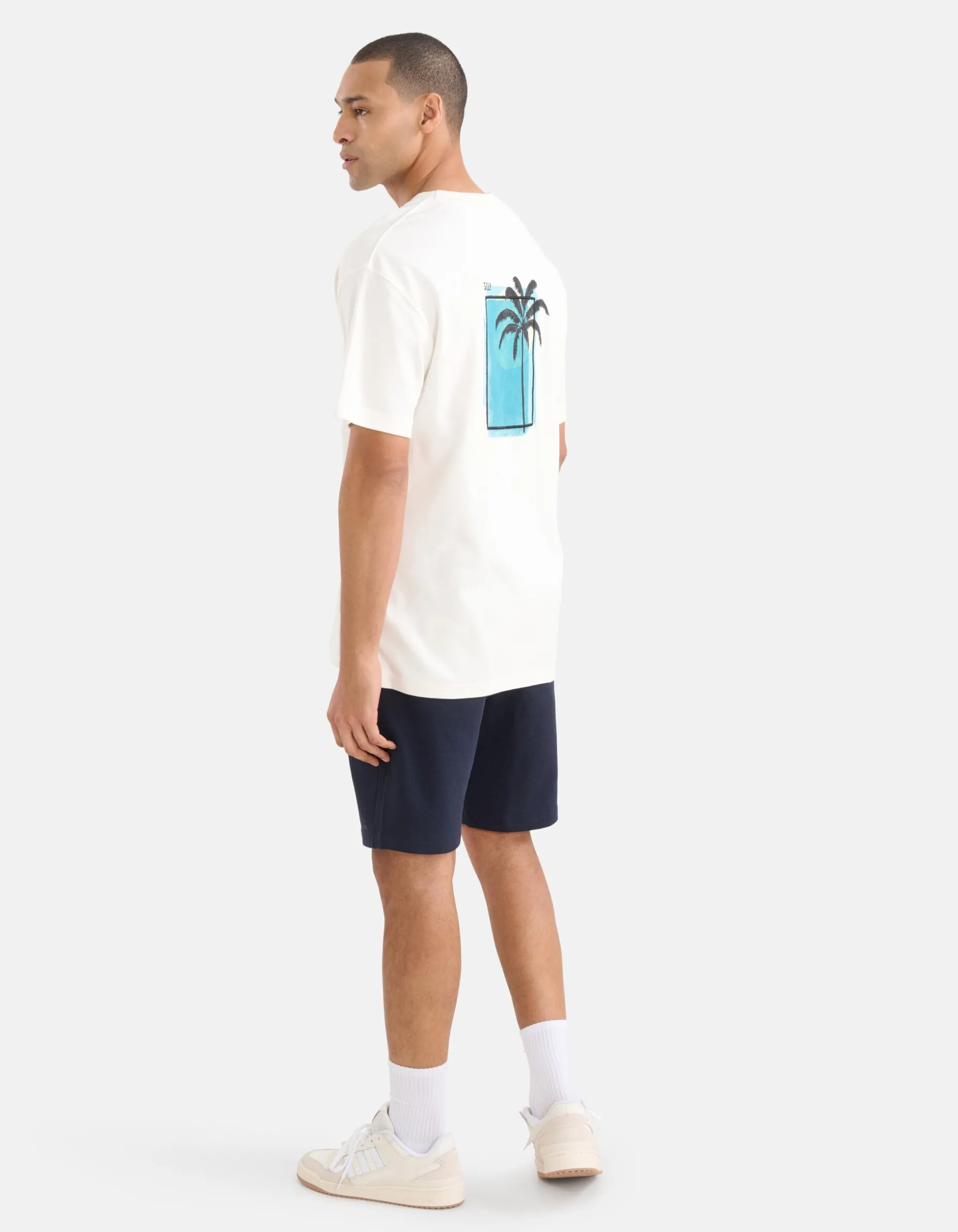 Artwork Embroidery T-shirt Gebroken Wit