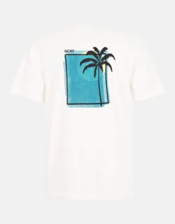 Artwork Embroidery T-shirt Gebroken Wit