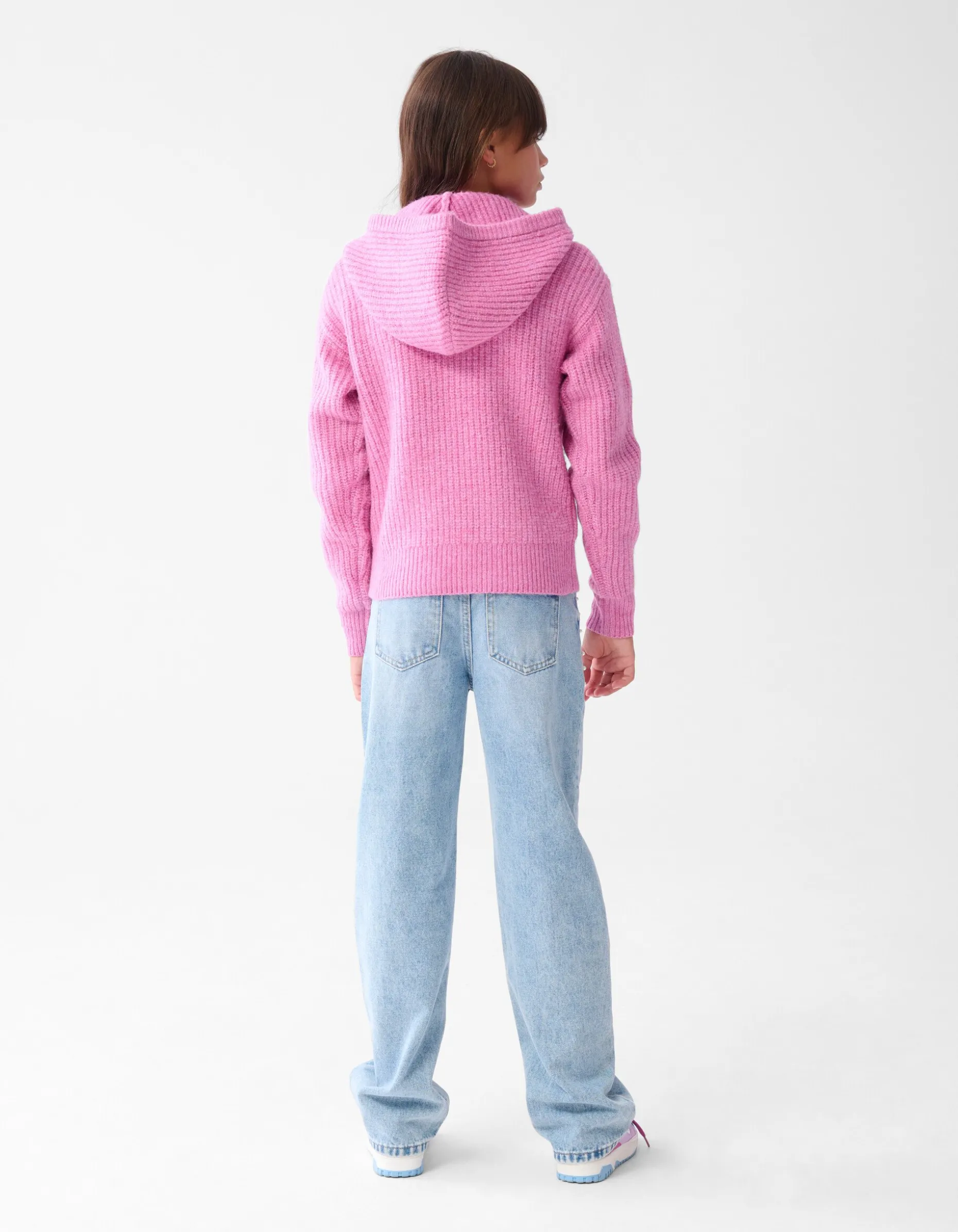 Artwork Gebreide Hoodie Roze