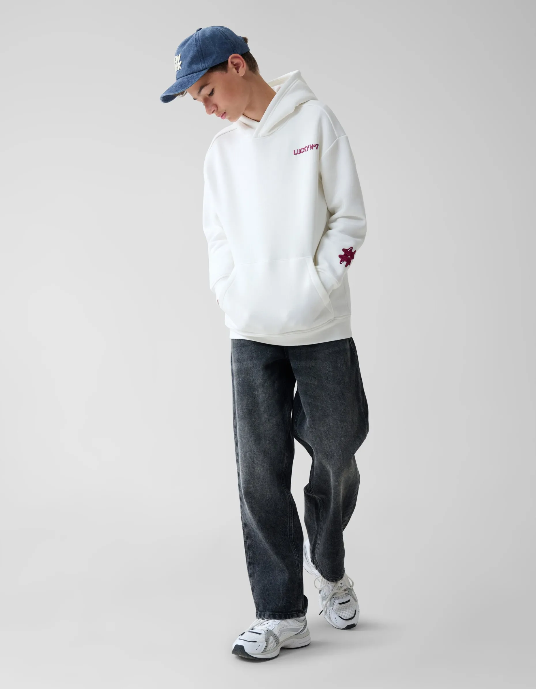 Artwork Hoodie Gebroken Wit