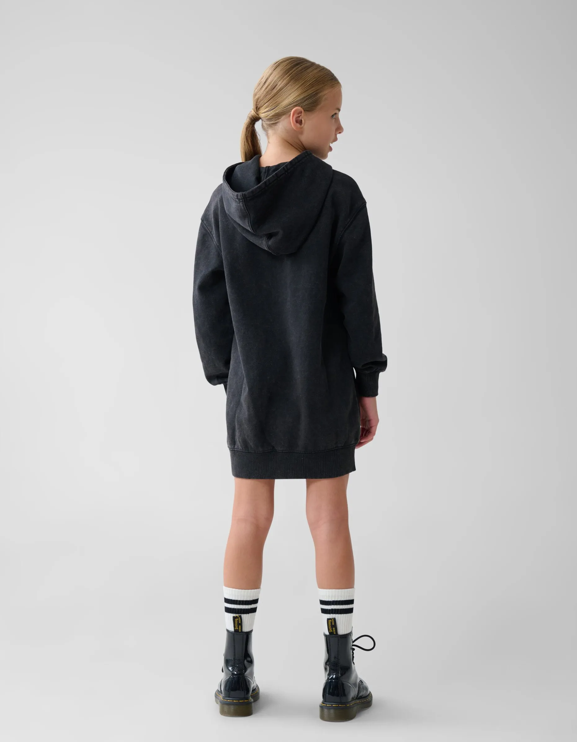Artwork Hoodie Jurk Zwart