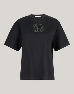 Artwork Strass T-shirt Zwart