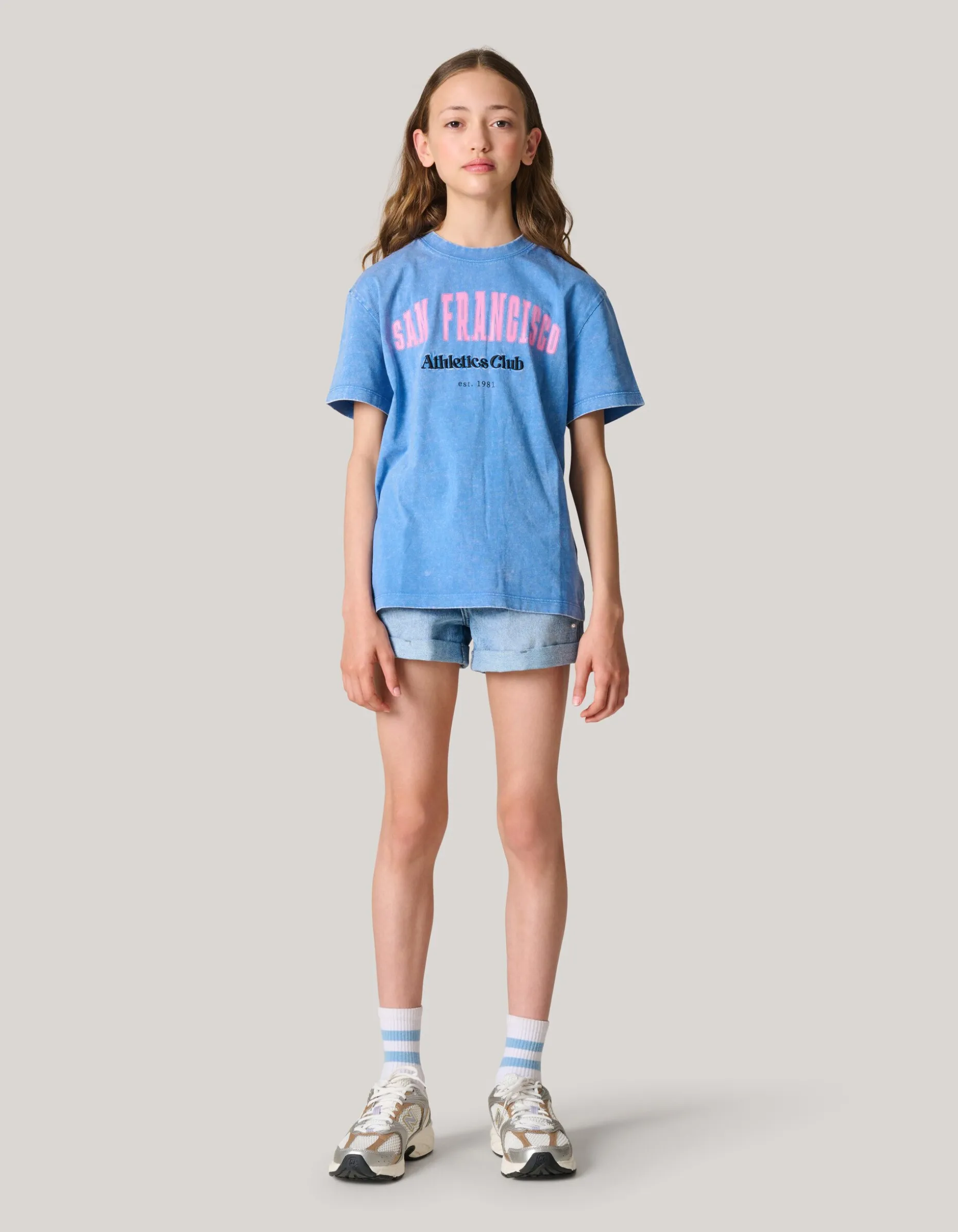 Artwork T-shirt Blauw