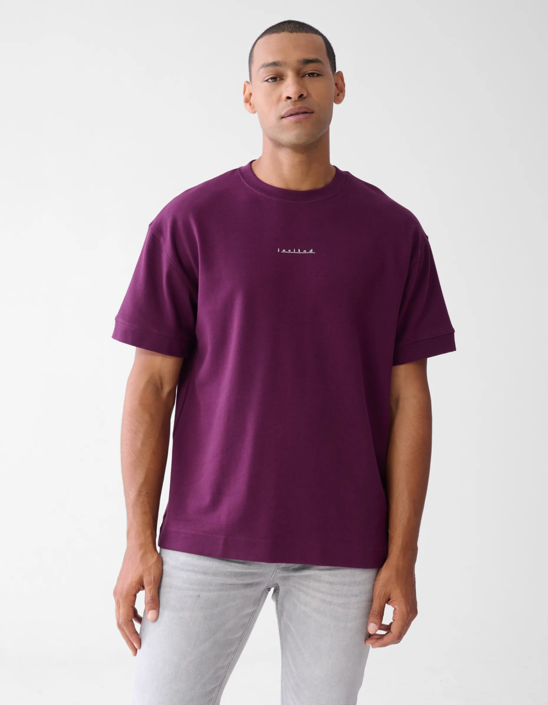 Artwork T-shirt Donkerrood