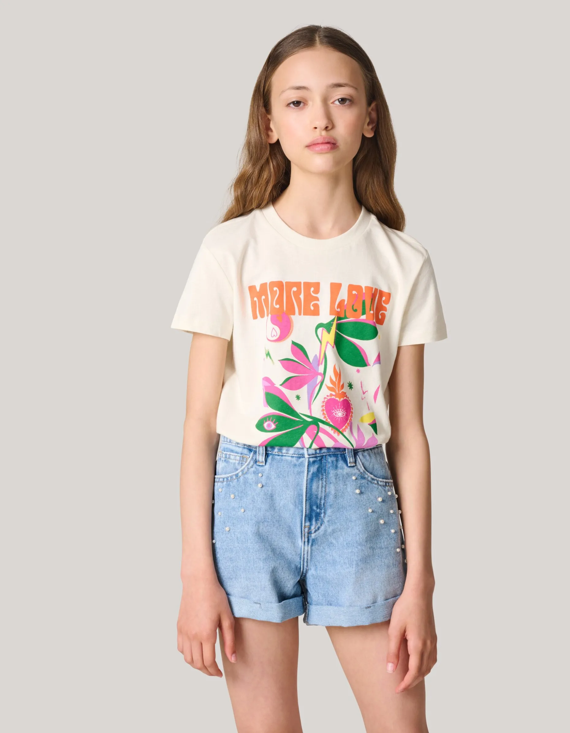 Artwork T-shirt Gebroken Wit