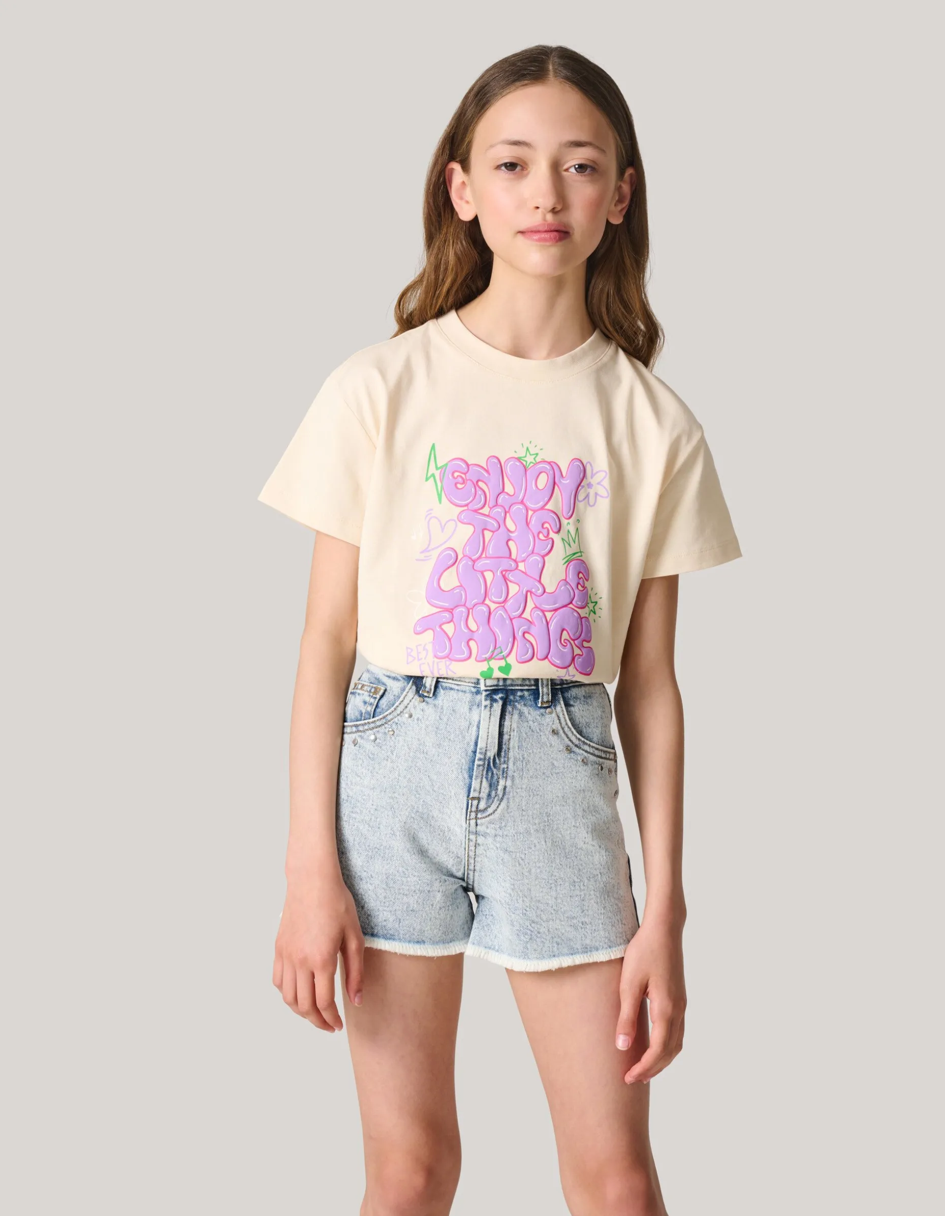 Artwork T-shirt Gebroken Wit