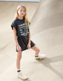 Artwork T-shirt Jurk Zwart