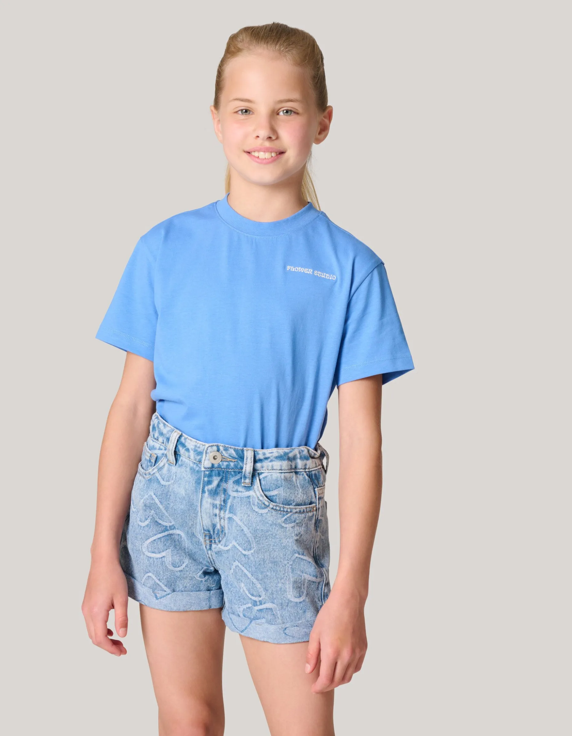 Artwork T-shirt Lichtblauw