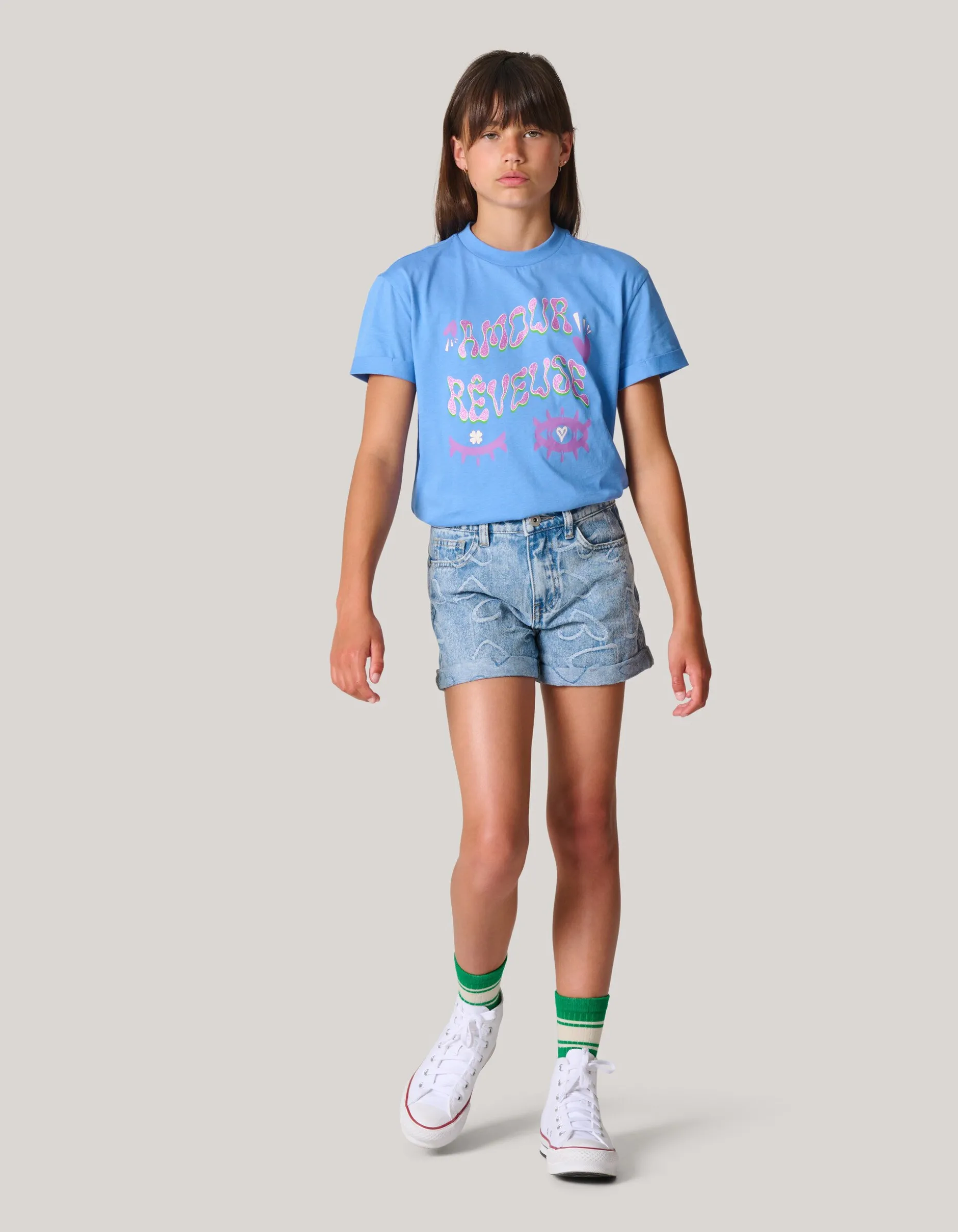 Artwork T-shirt Lichtblauw