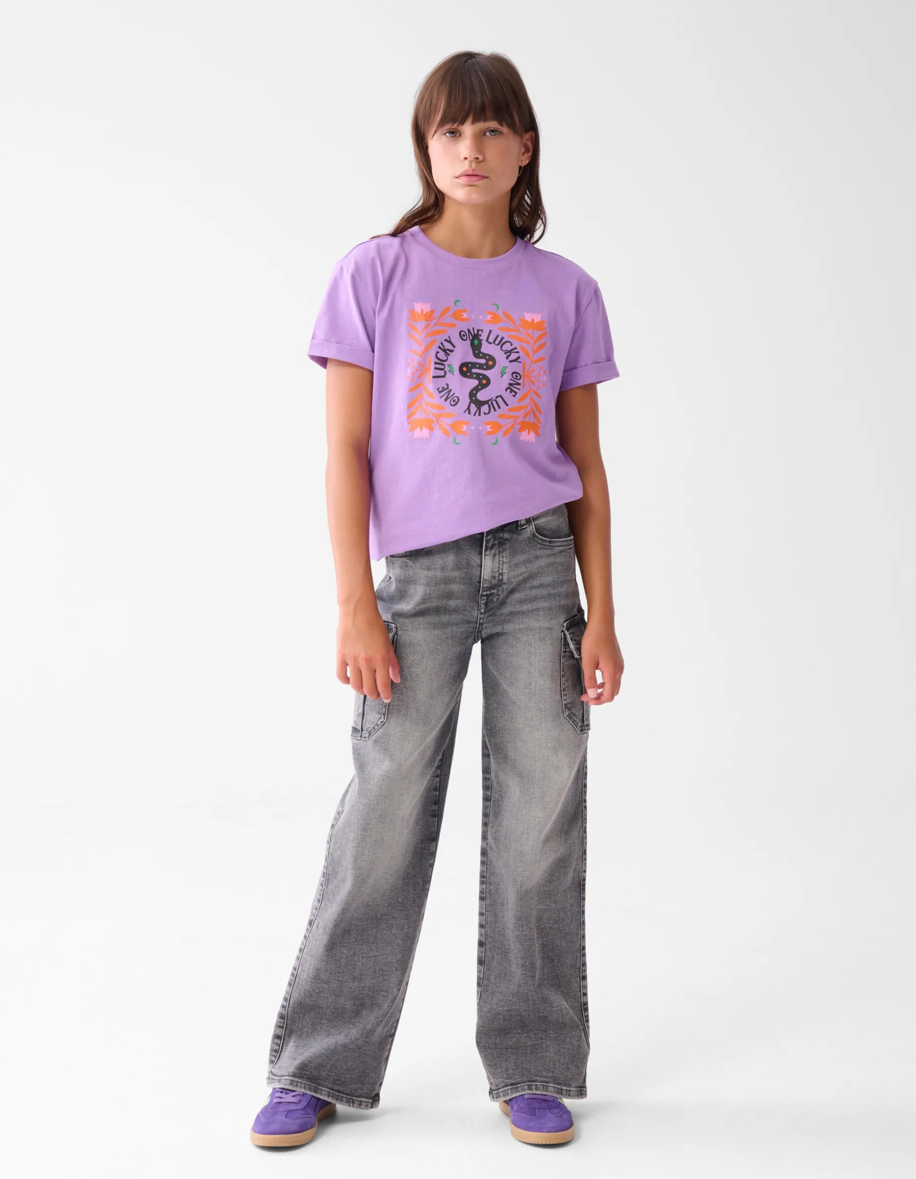 Artwork T-shirt Paars