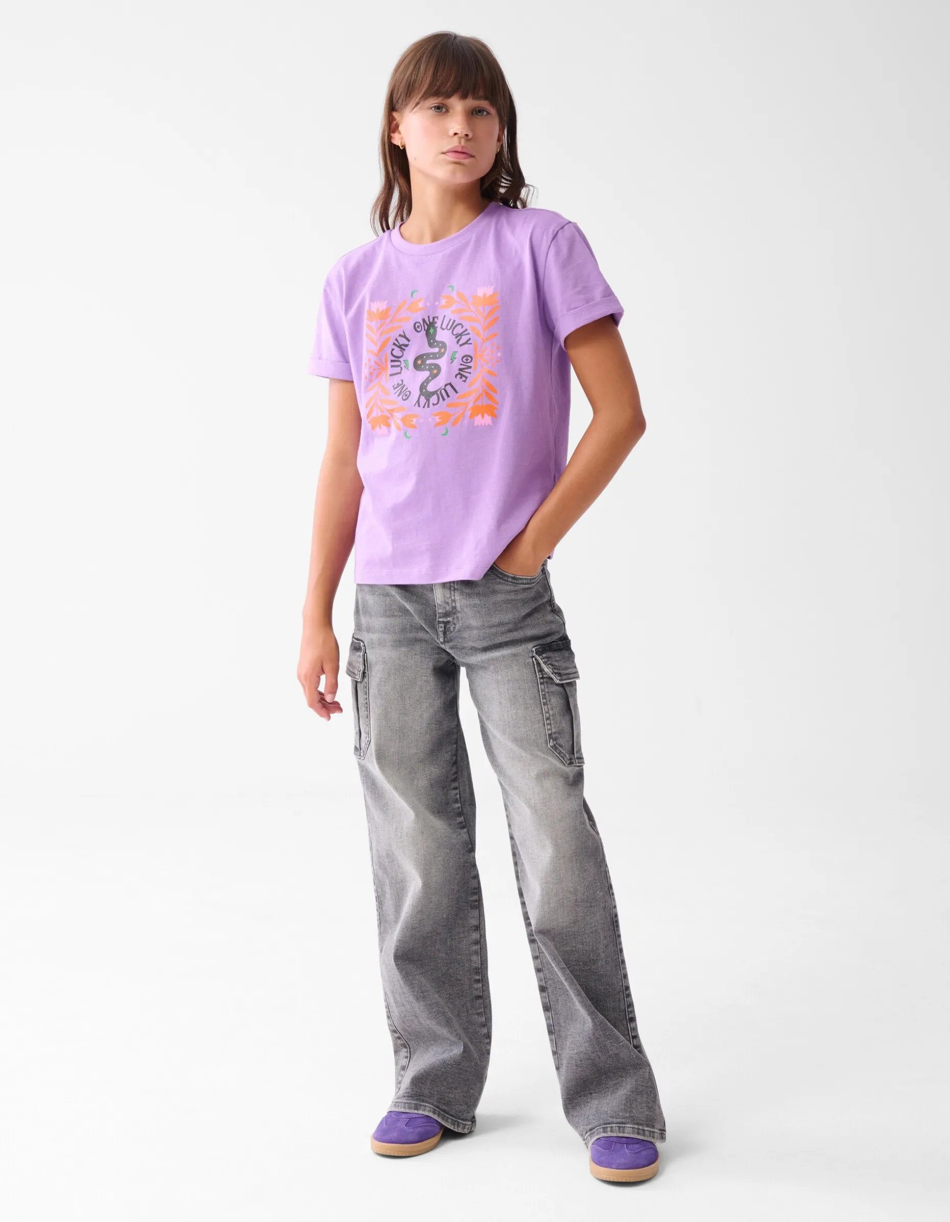 Artwork T-shirt Paars