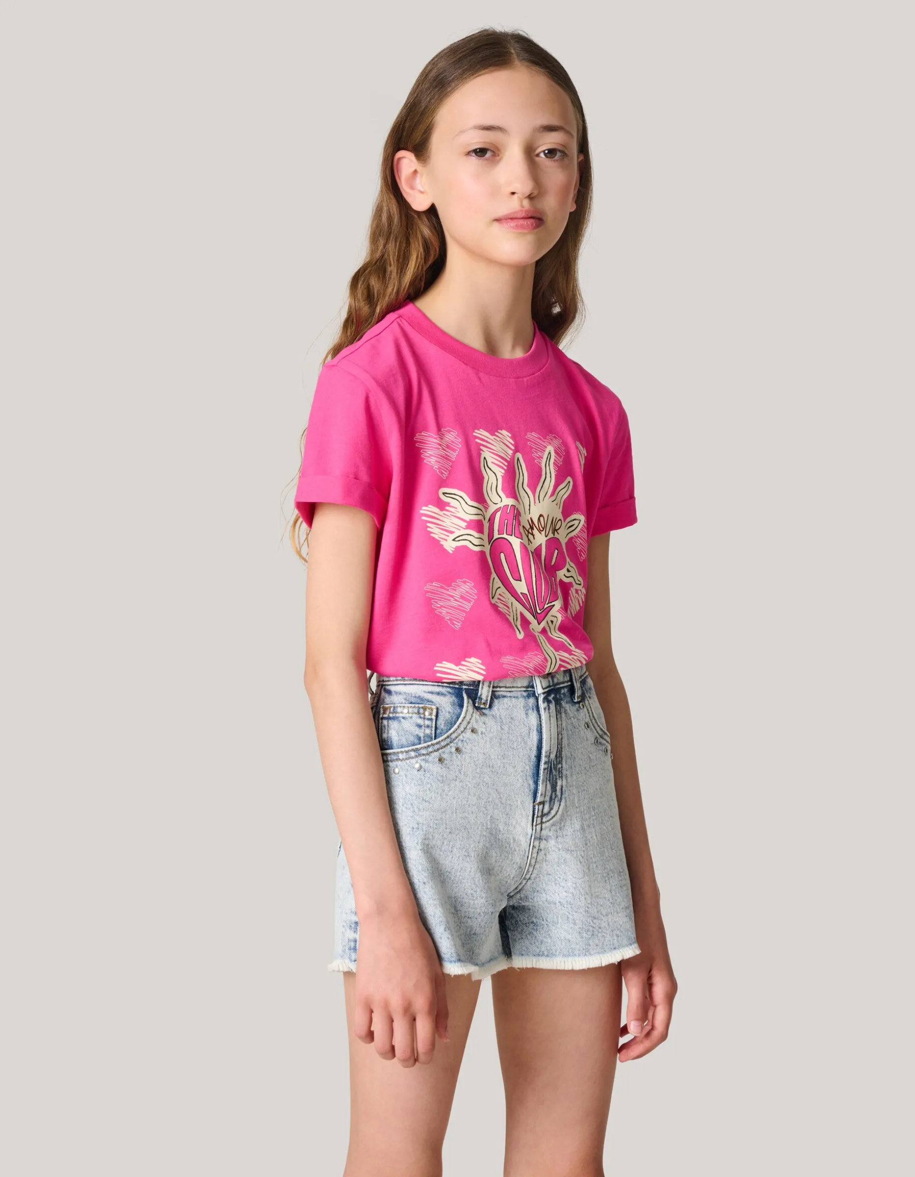 Artwork T-shirt Roze