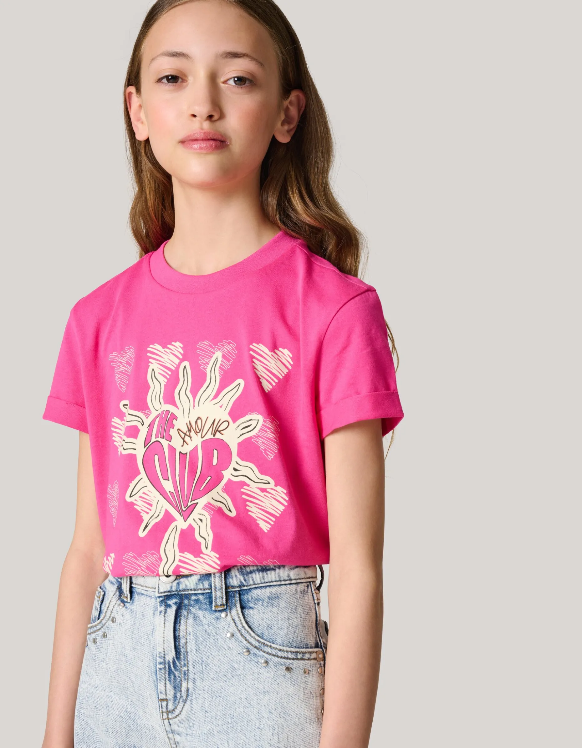 Artwork T-shirt Roze