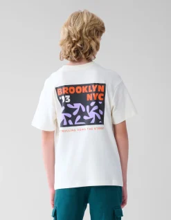 Backprint T-shirt Gebroken Wit