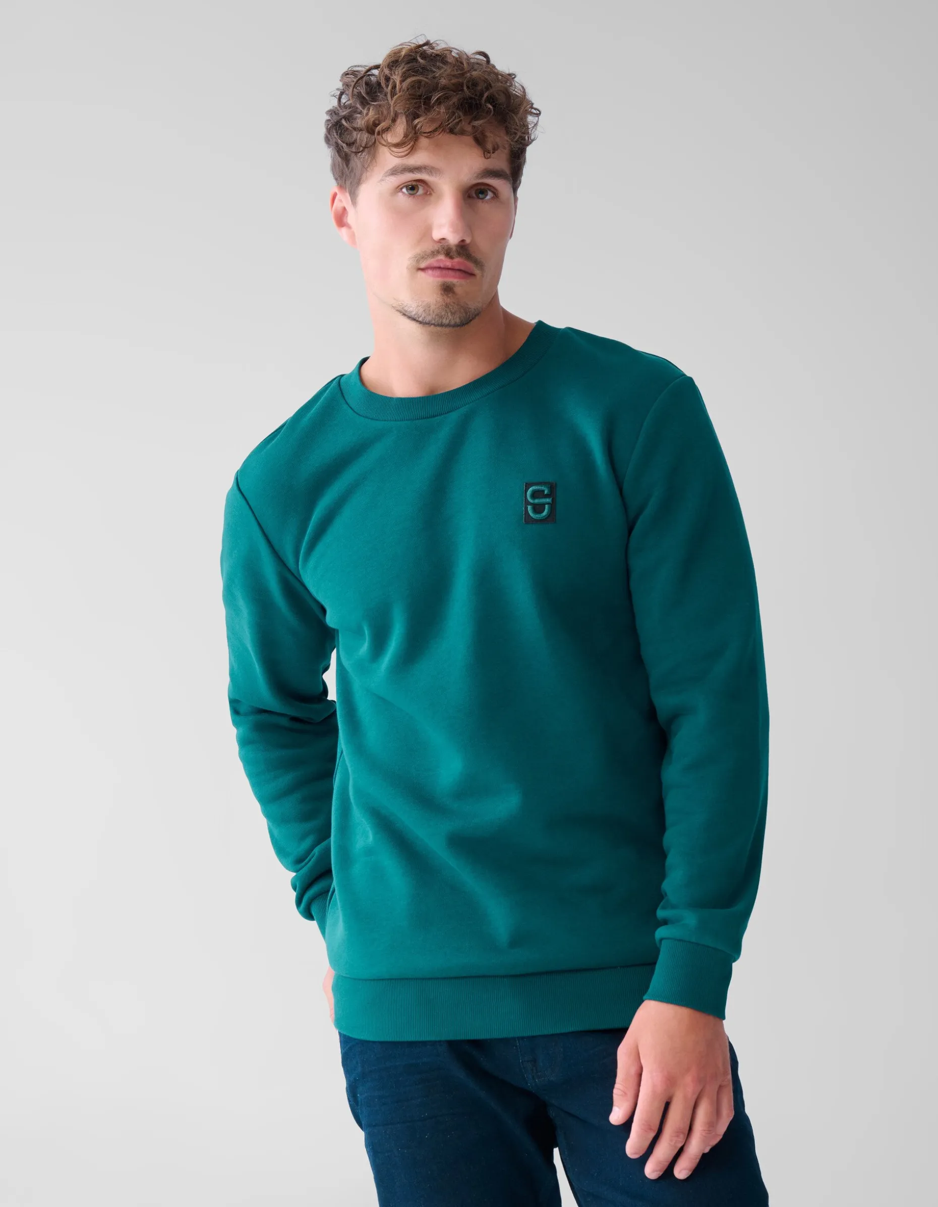 Badge Sweater Donkergroen