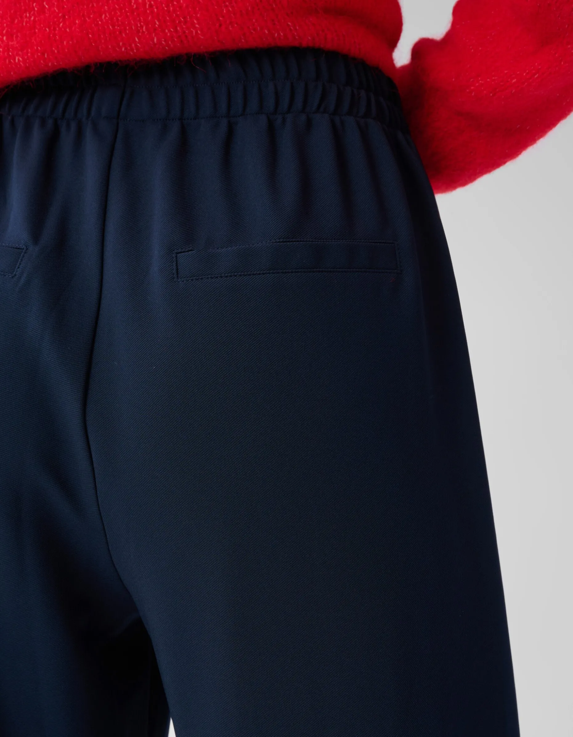 Basic Wide Leg Broek Donkerblauw