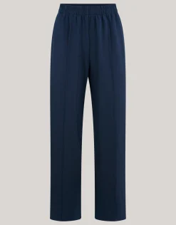 Basic Wide Leg Broek Donkerblauw