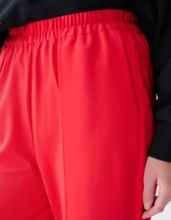 Basic Wide Leg Broek Rood
