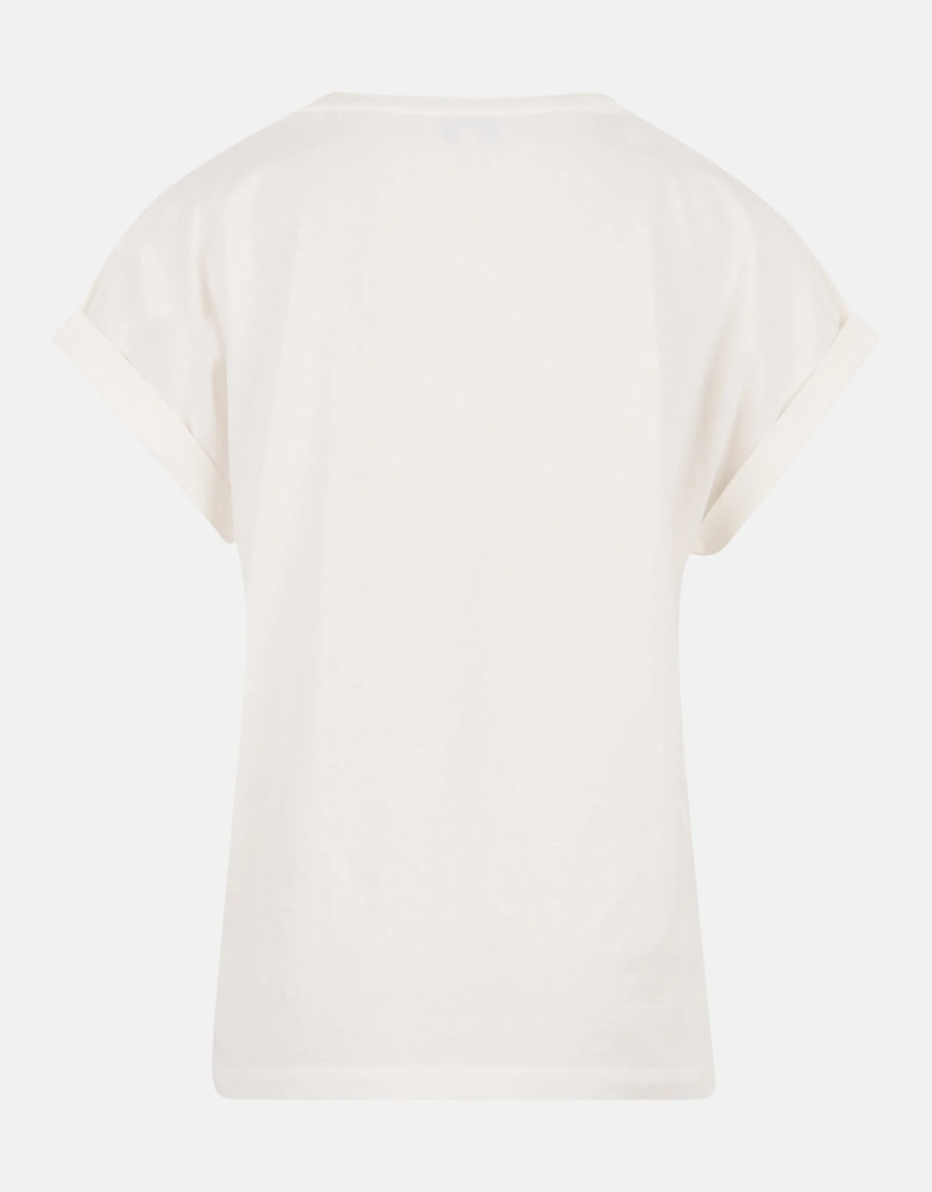 Basis Turn Up Sleeve T-shirt Gebroken Wit