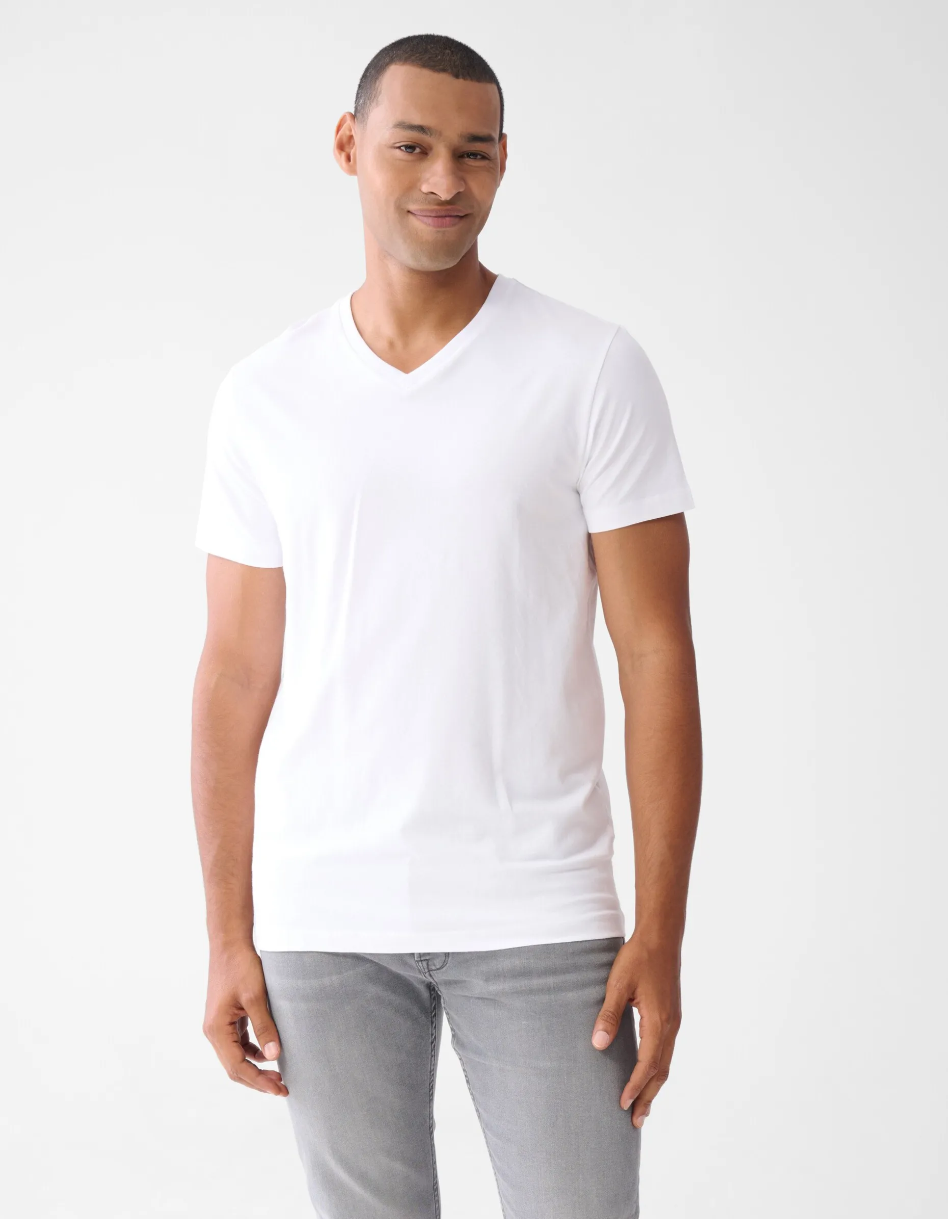 Basis V-hals T-shirt Wit