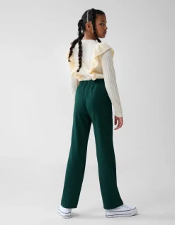 Basis Wide Leg Broek Donkergroen