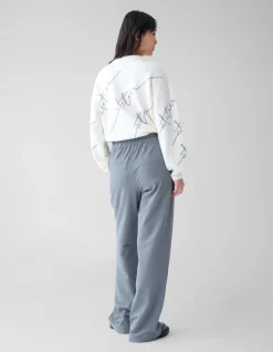 Basis Wide Leg Broek Grijs
