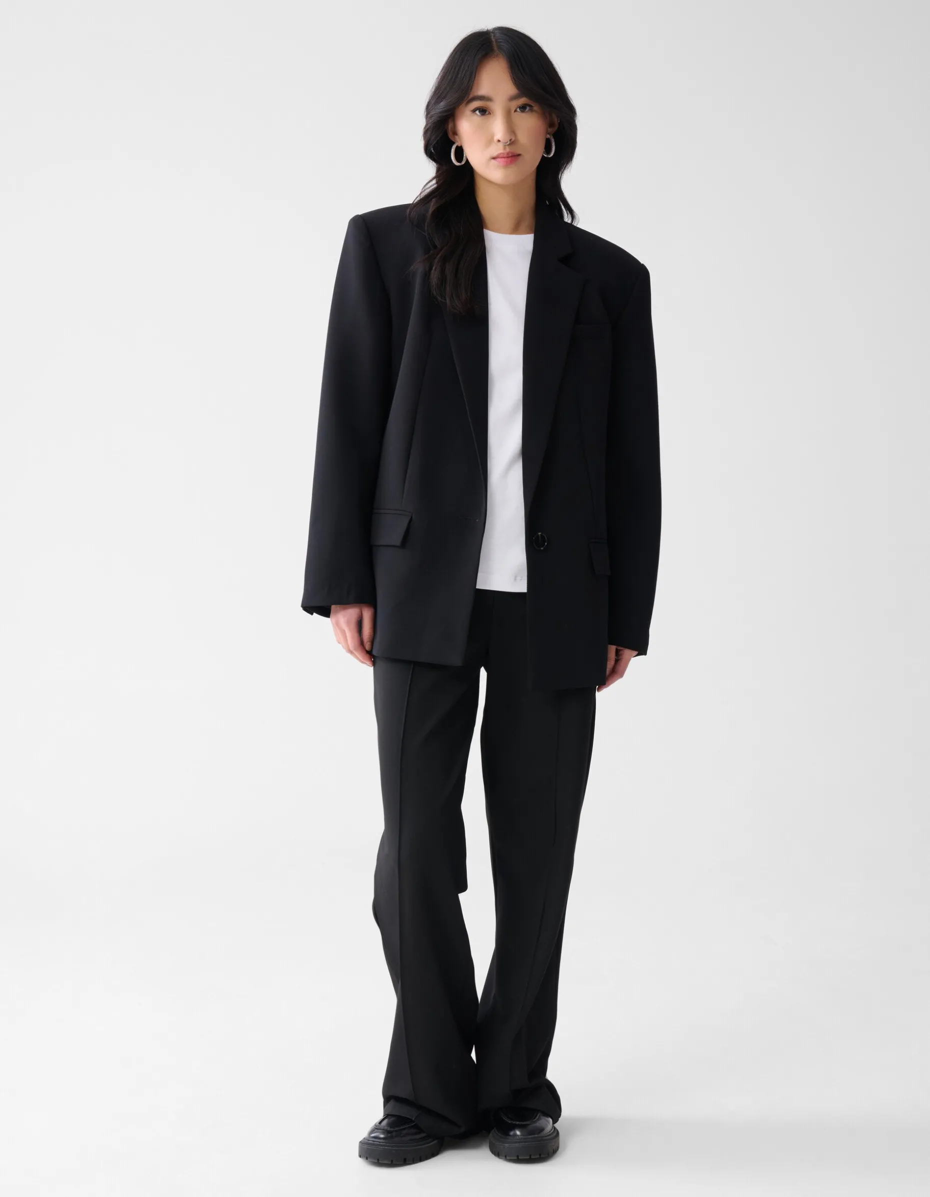 Basis Wide Leg Broek Zwart