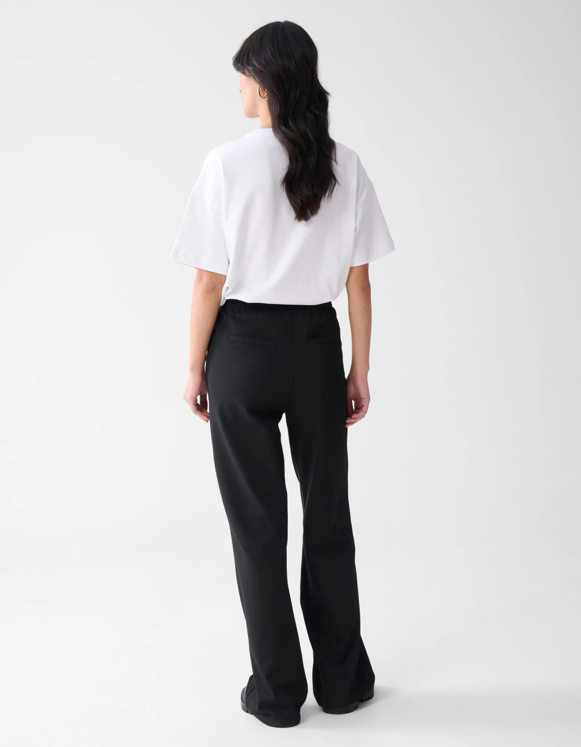 Basis Wide Leg Broek Zwart
