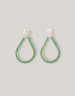 Beaded Drop Oorbellen Groen