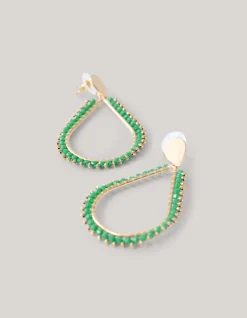 Beaded Drop Oorbellen Groen