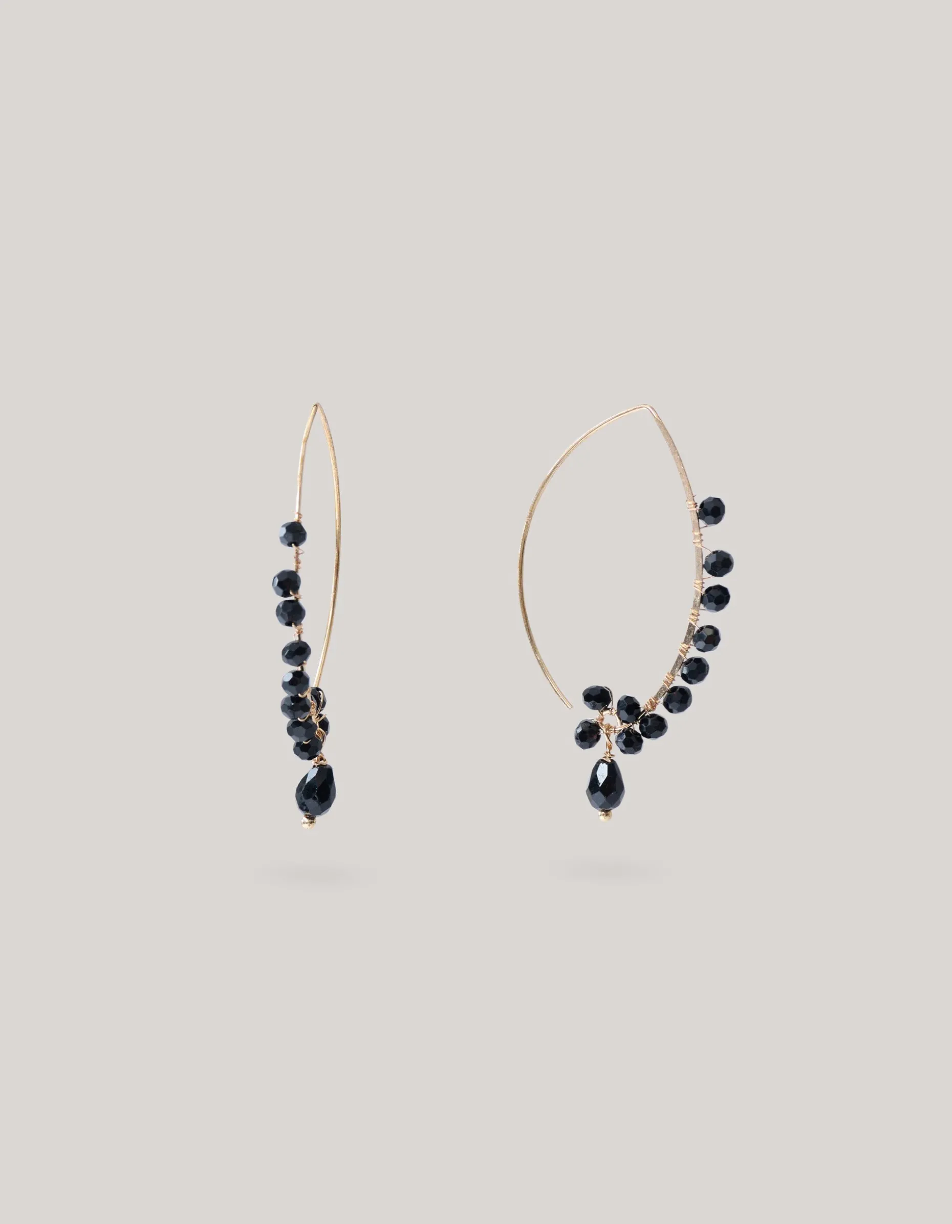 Beaded Drop Oorbellen Zwart