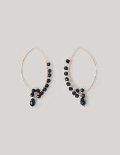 Beaded Drop Oorbellen Zwart