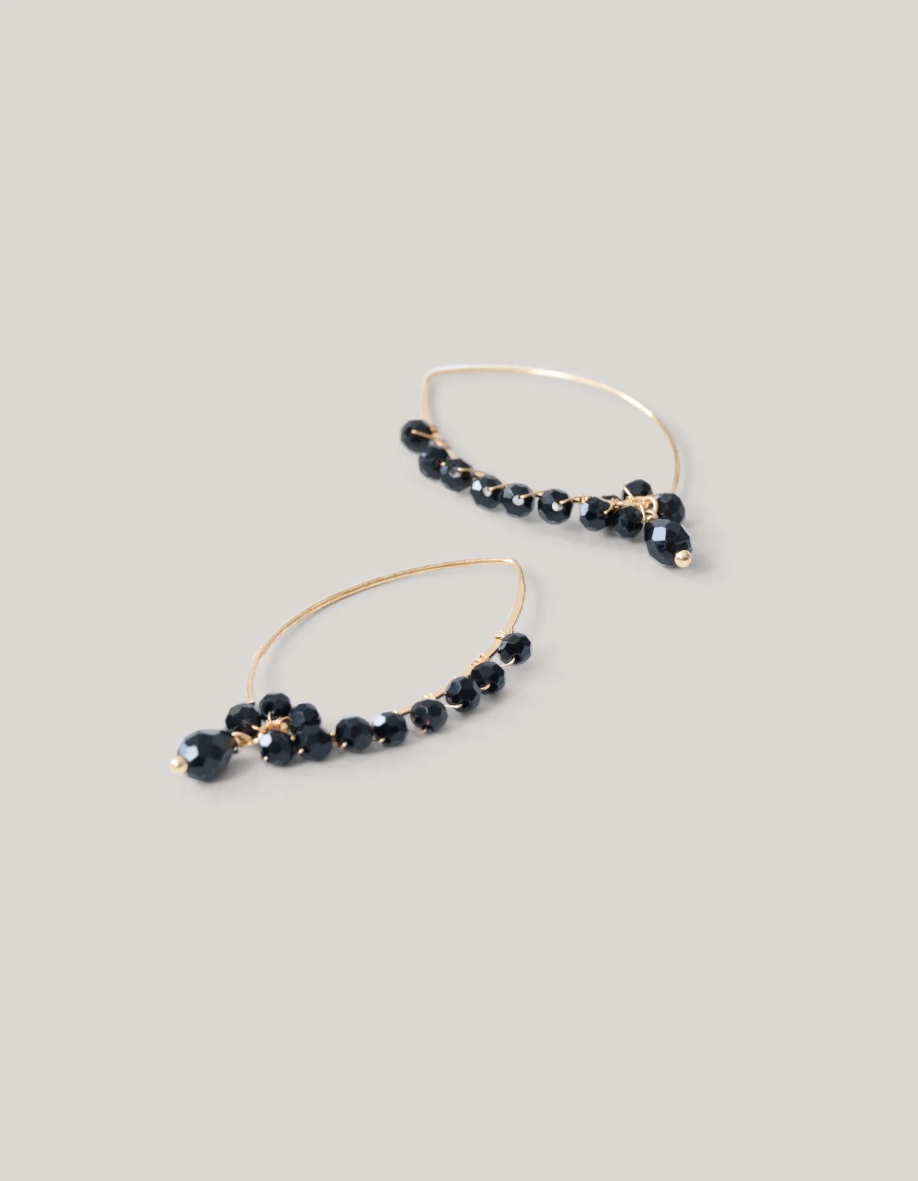 Beaded Drop Oorbellen Zwart