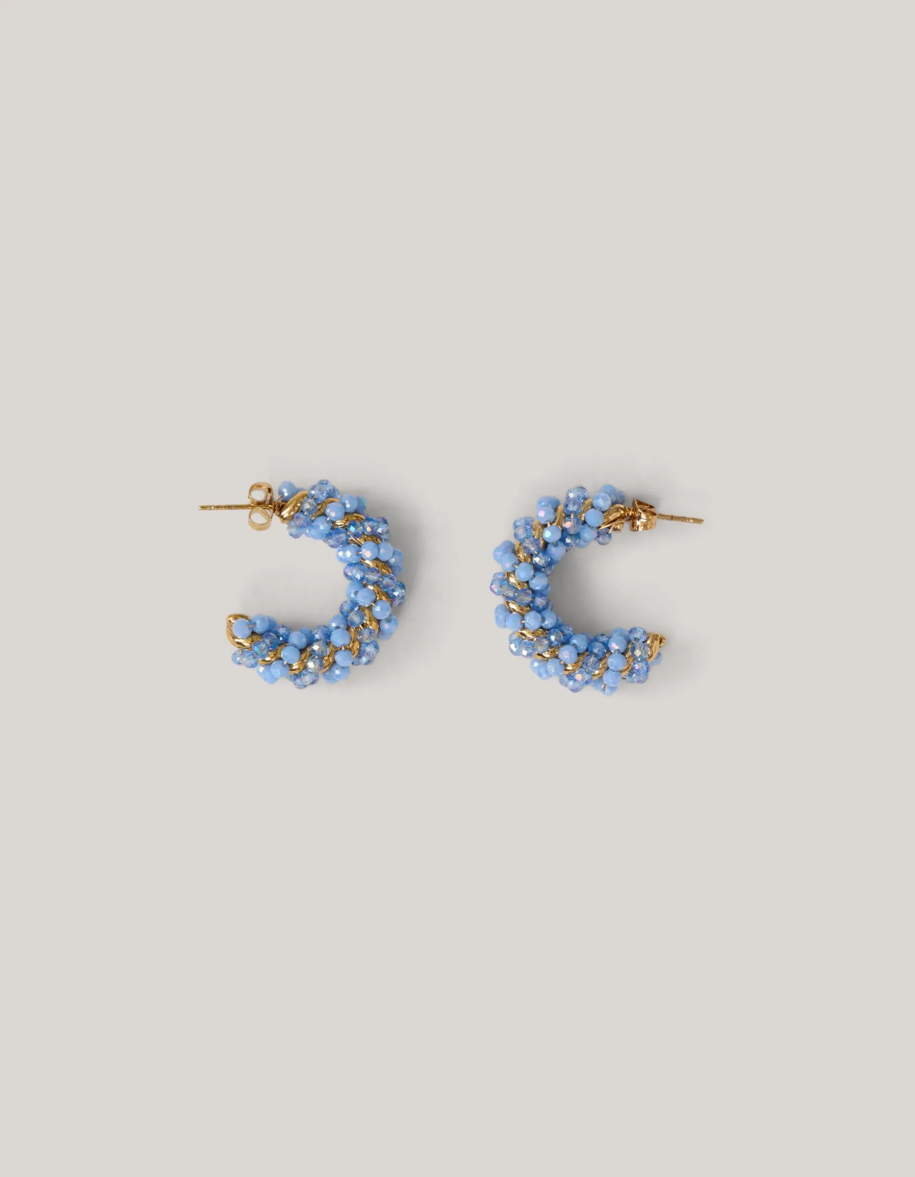 Beaded Hoop Oorbellen Blauw