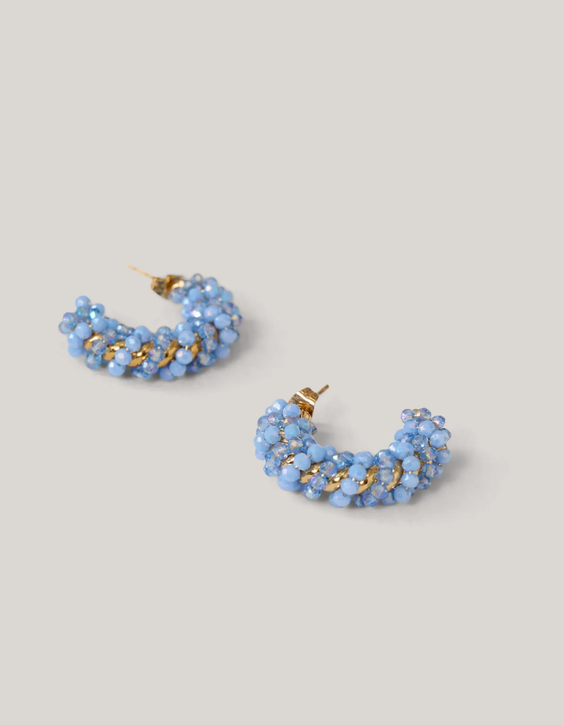 Beaded Hoop Oorbellen Blauw