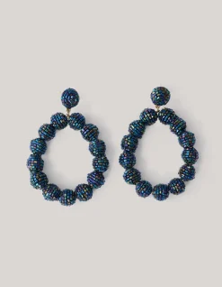 Beaded Oorbellen Donkerblauw