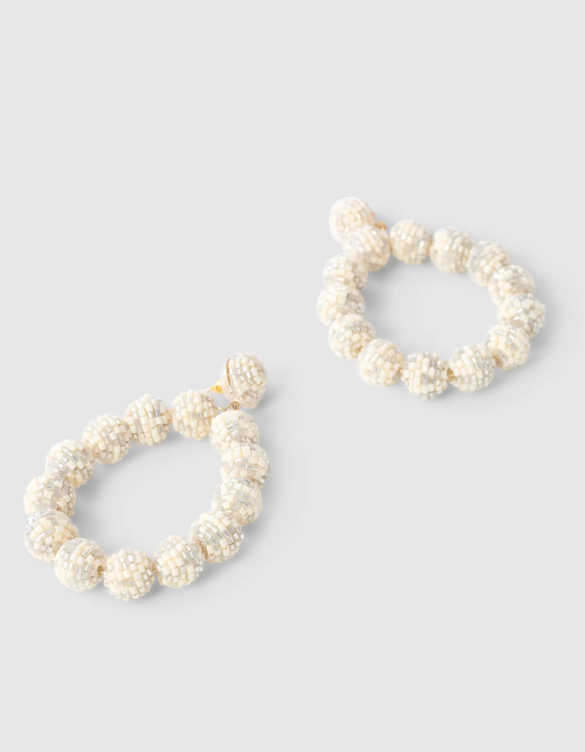 Beaded Oorbellen Gebroken Wit