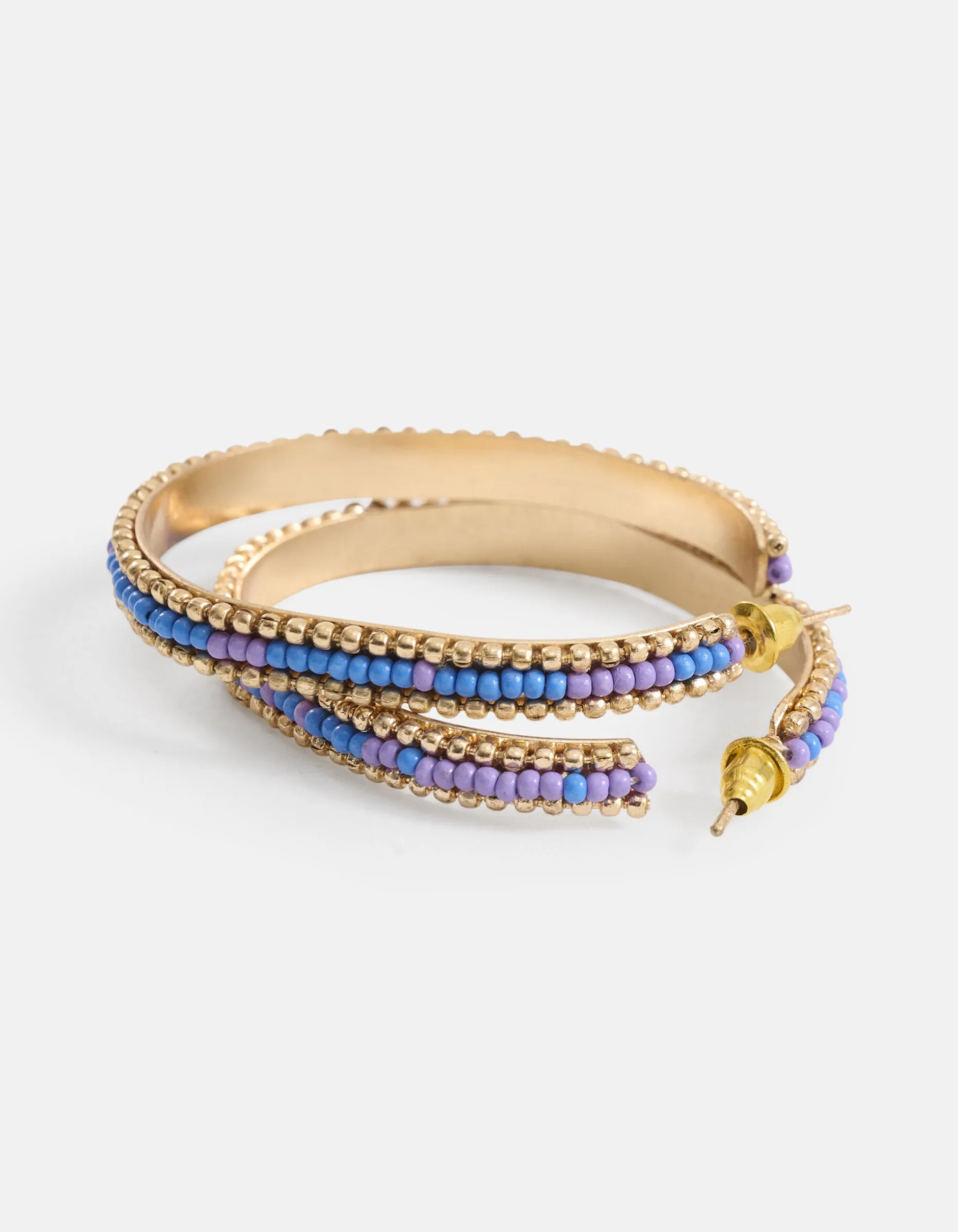 Beaded Oval Oorbellen Goud