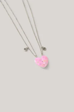 Bff Heart Star Ketting Roze