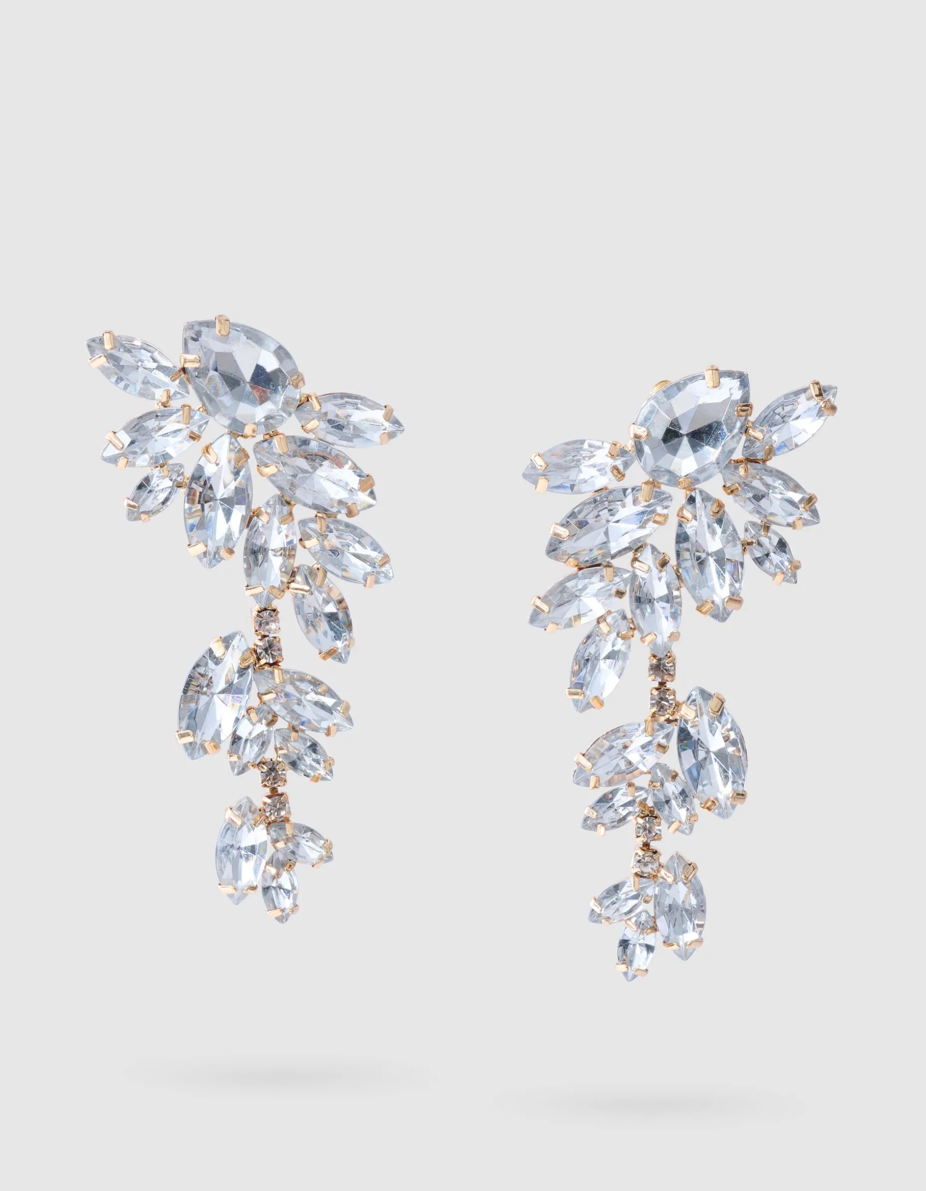 Big Strass Oorbellen Zilver