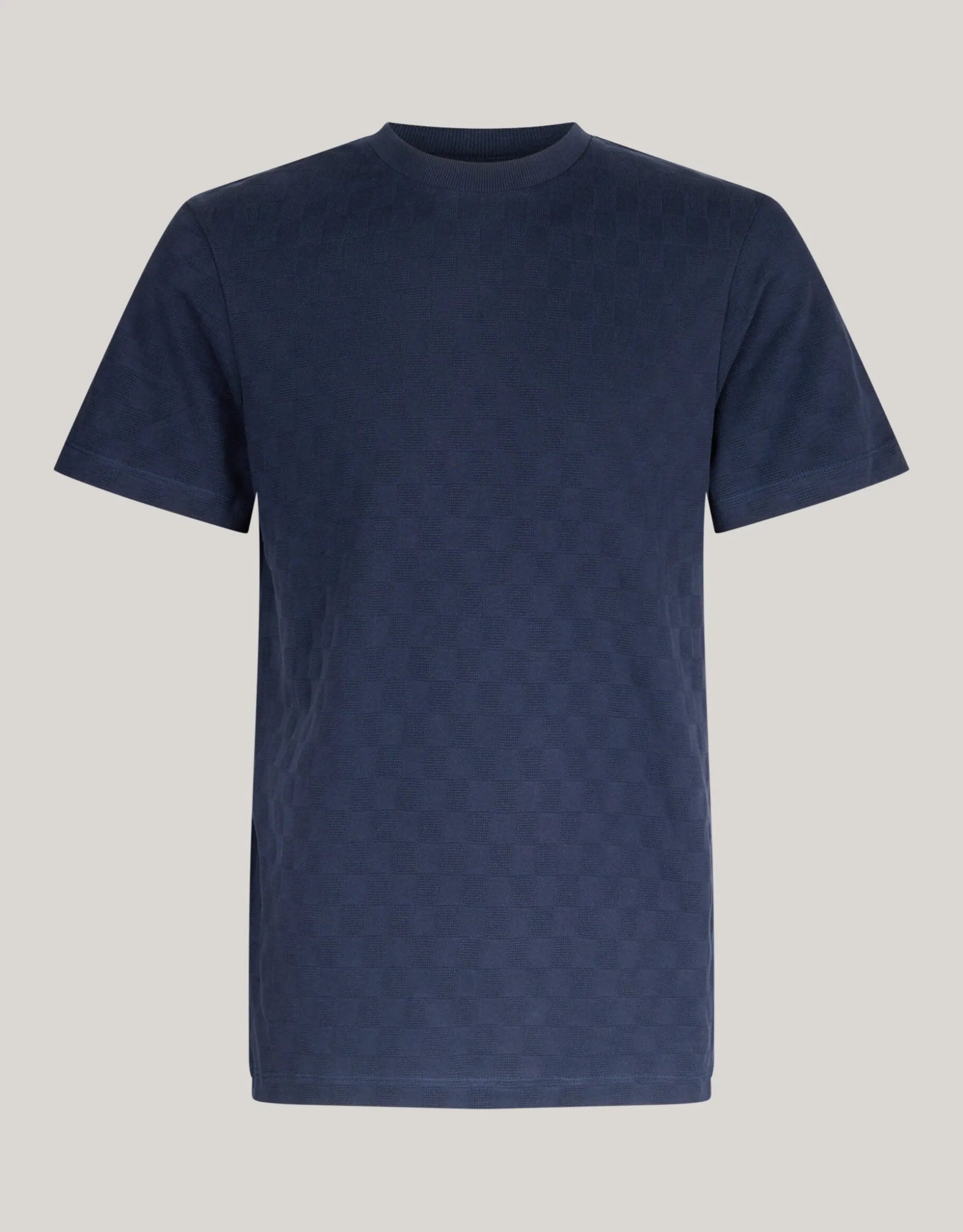 Block Structuur T-shirt Donkerblauw