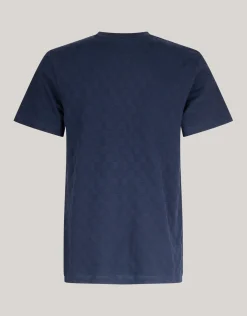Block Structuur T-shirt Donkerblauw