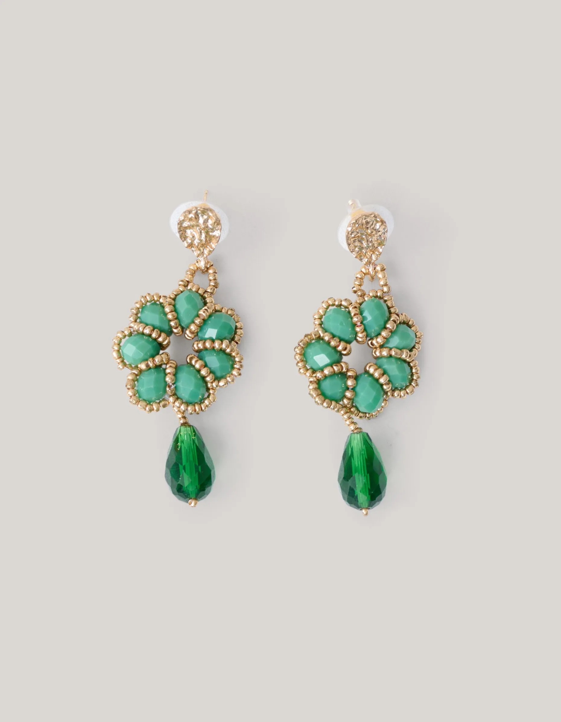 Boho Flower Oorbellen Groen