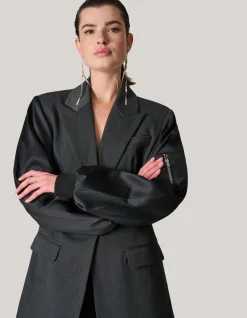 Bomber Sleeve Blazer Zwart