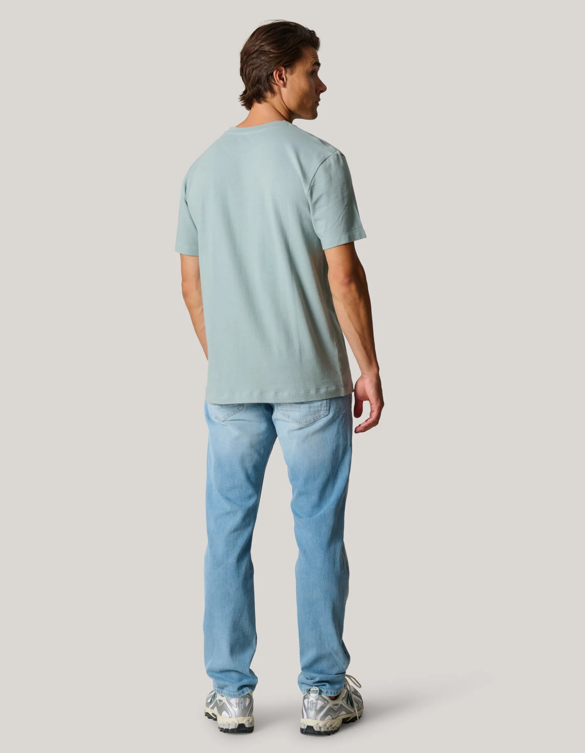 Brushed T-shirt Grijs