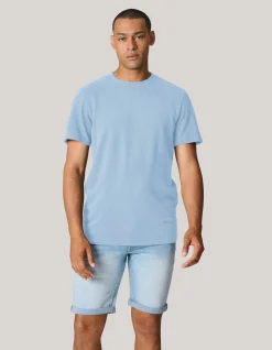Brushed T-shirt Lichtblauw