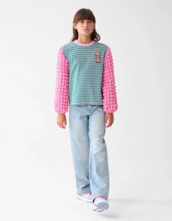 Bubble Gestreepte Longsleeve Roze