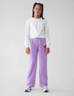 Cargo Wide Leg Broek Paars