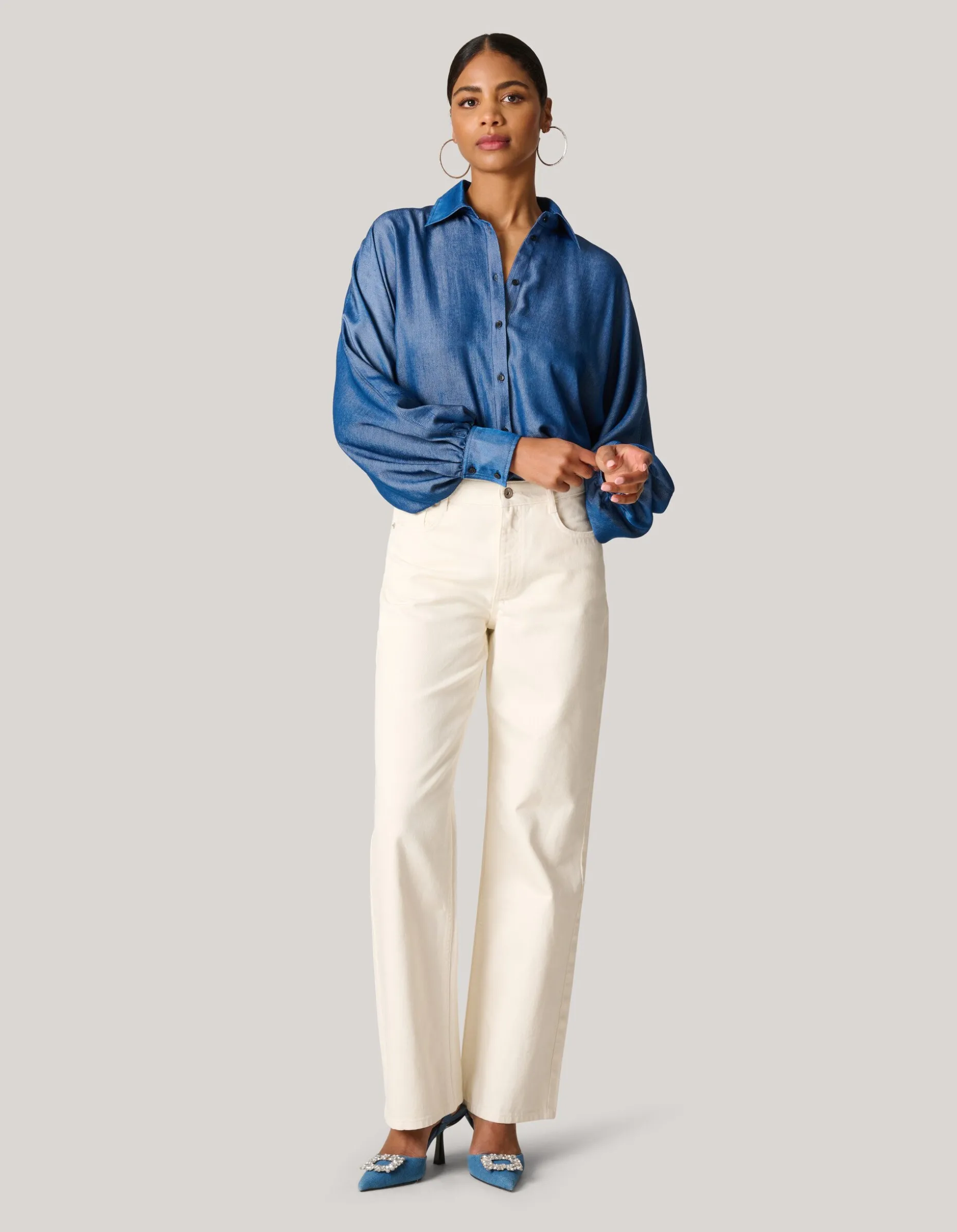 Chambray Blouse Blauw
