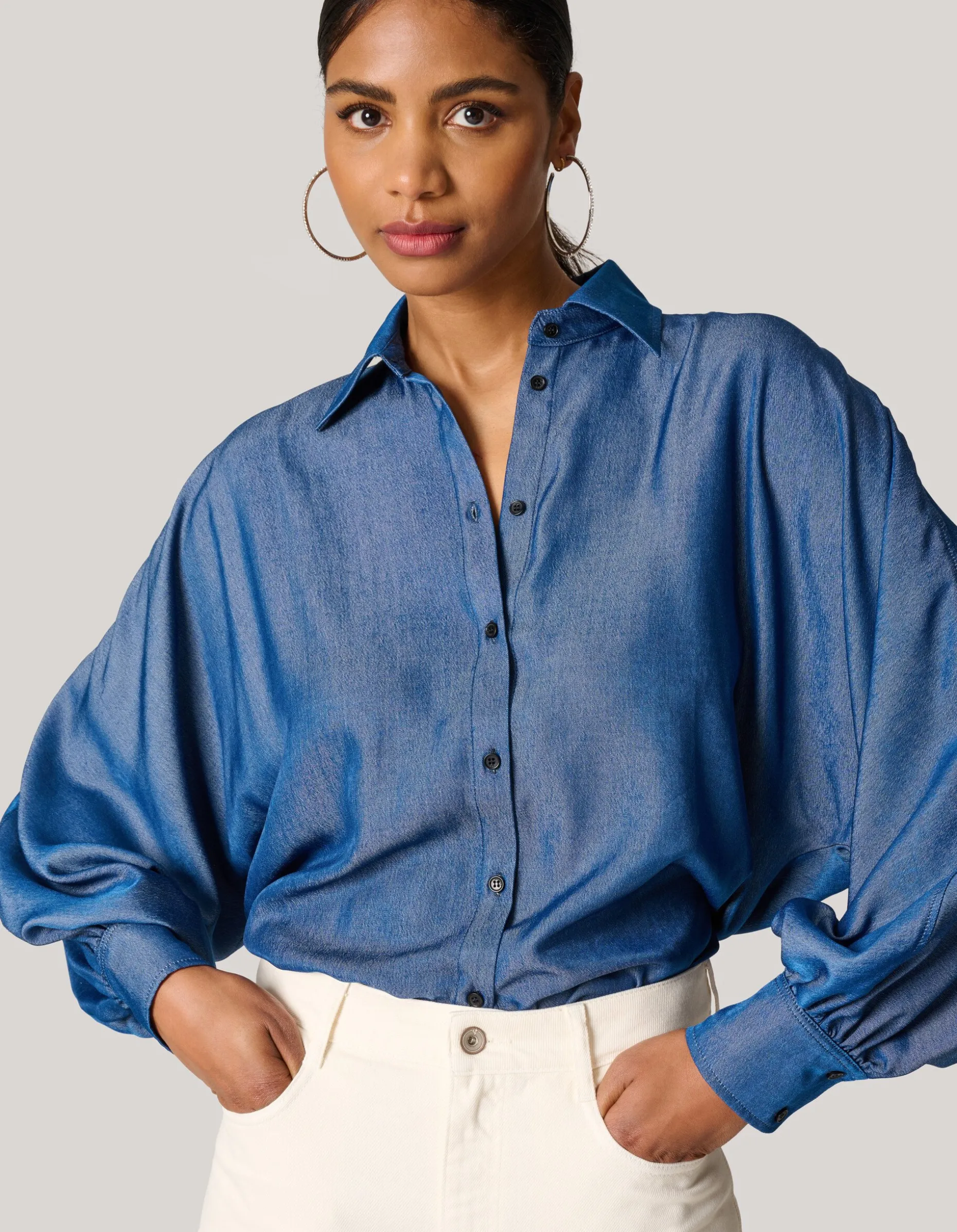 Chambray Blouse Blauw